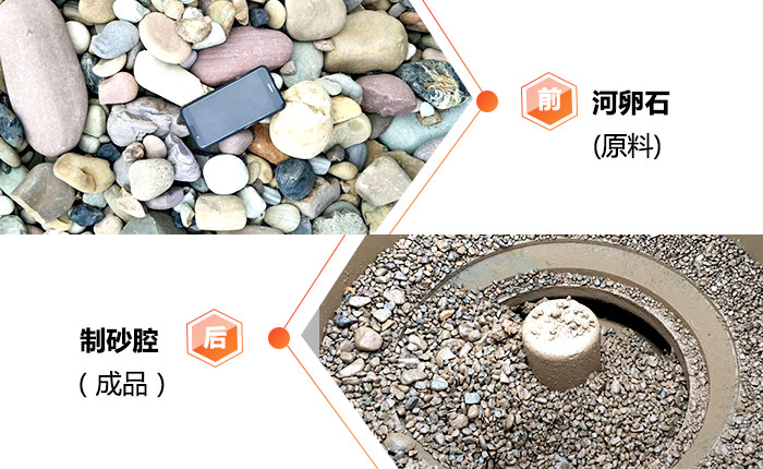 河卵石破碎制沙对比图