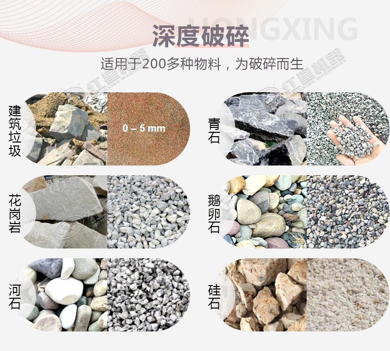 破石机破碎物料种类多