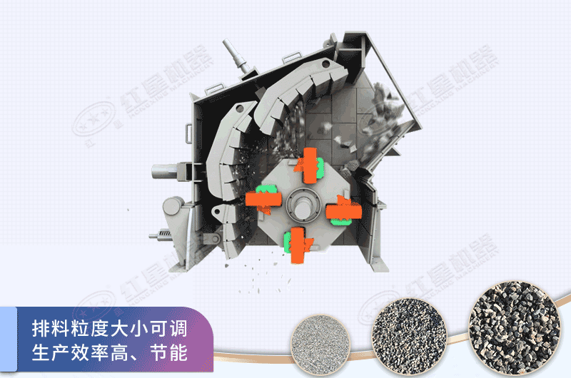 物料经反复撞击后破碎成型
