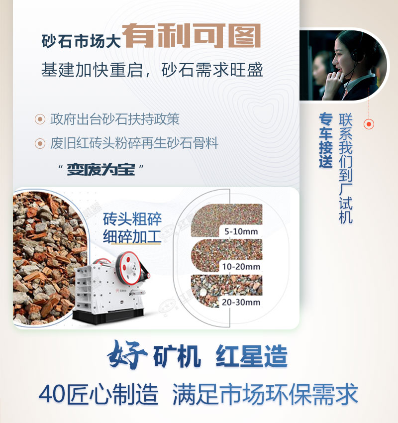 废旧砖块破碎机-粉碎机里“转一转”，废旧红砖头成宝贝