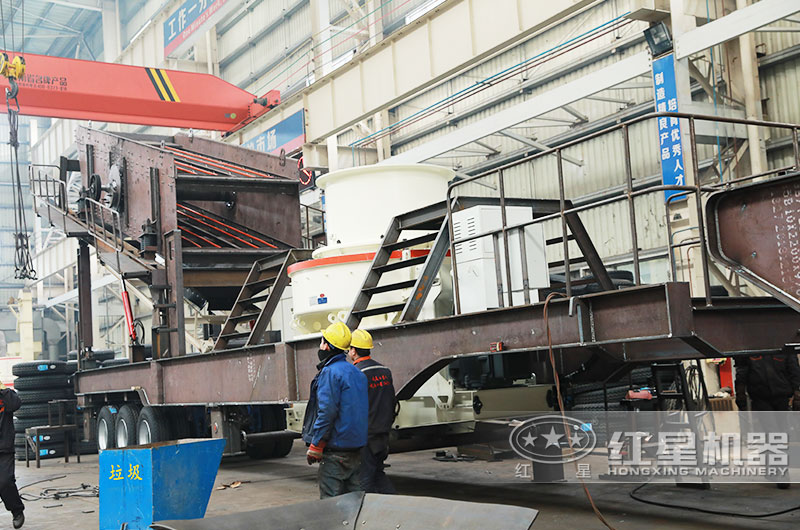 二合一式移动制砂机制造车间